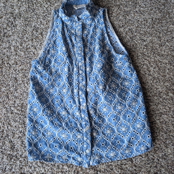 Sezane Erina Shirt in Blue/Ecru - Picture 8 of 15